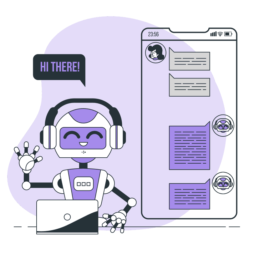 AI chatbot agent illustration