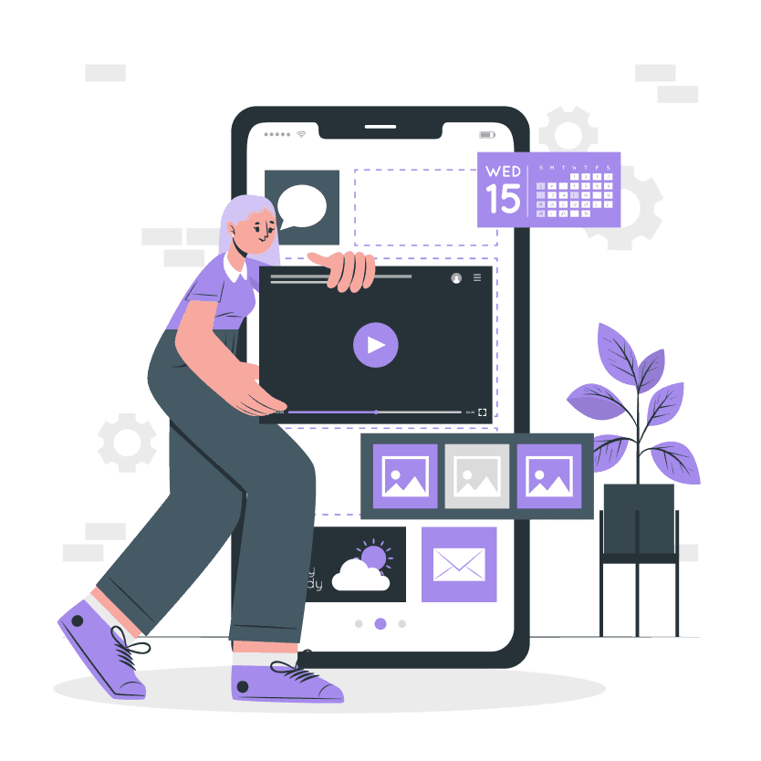 Mobile application development illustration