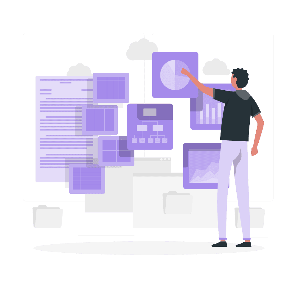 Automation and data visualization illustration