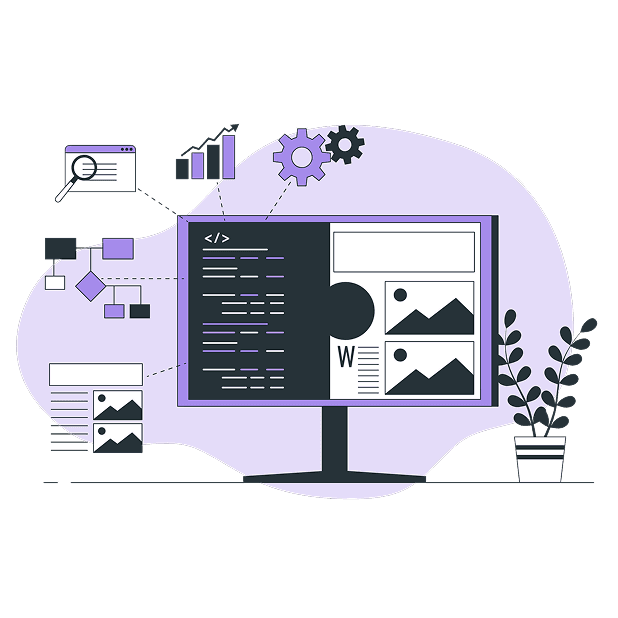 Illustration of digital efficiency through technology