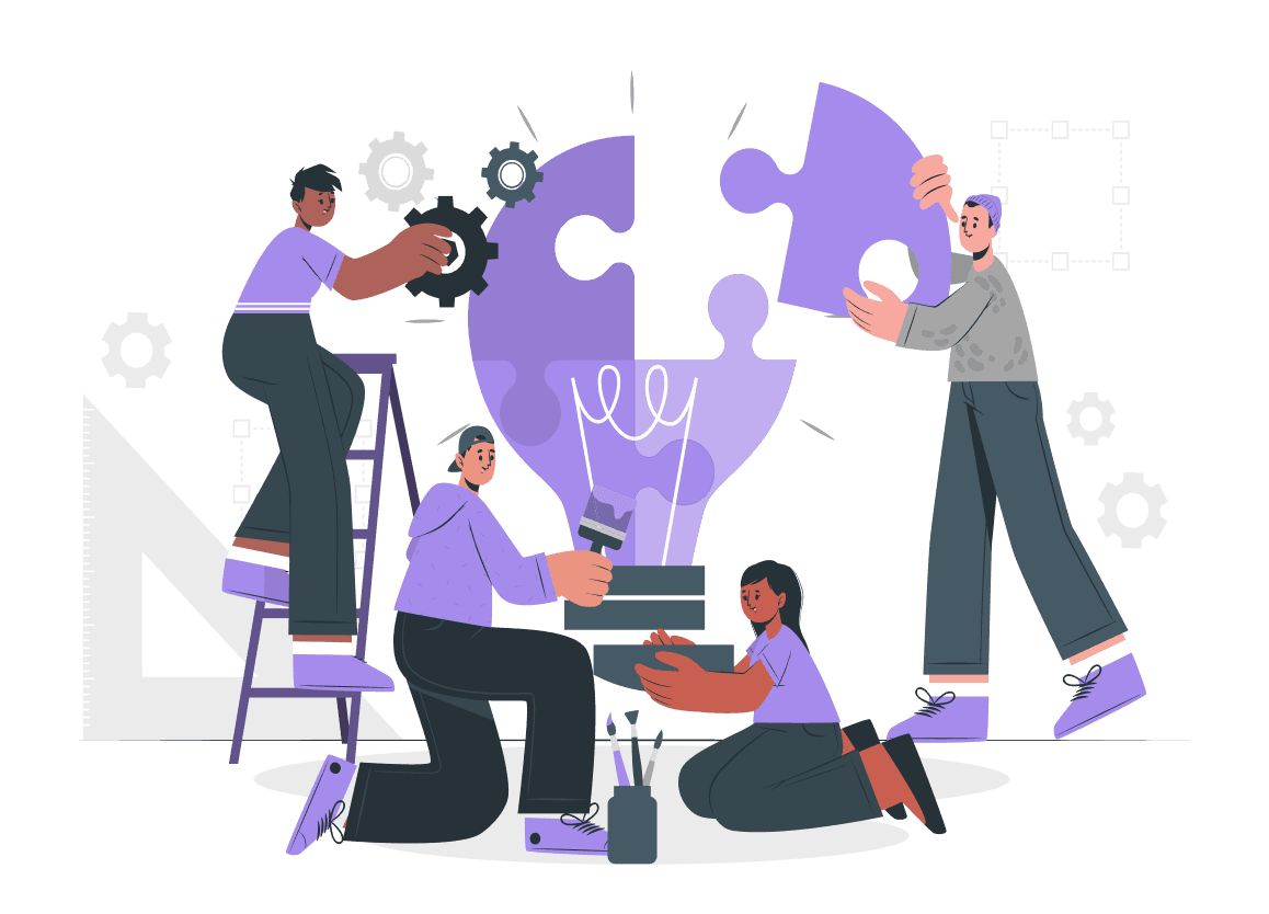 Creative team building solutions together